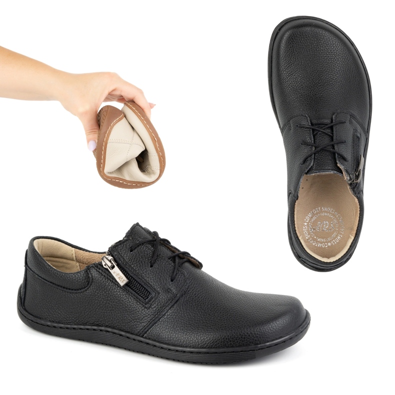 Olivier Zapatos de mujer descalzos minimalistas de piel 1244 negro 1