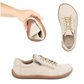 Olivier Zapatos de mujer minimalistas descalzos de piel modelo 1243 beige 3
