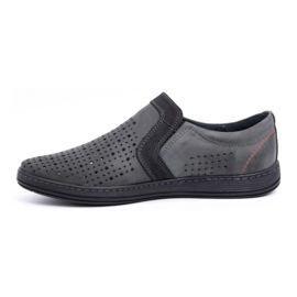 Olivier Zapatos mocasines hombre piel para verano 713MP gris 1