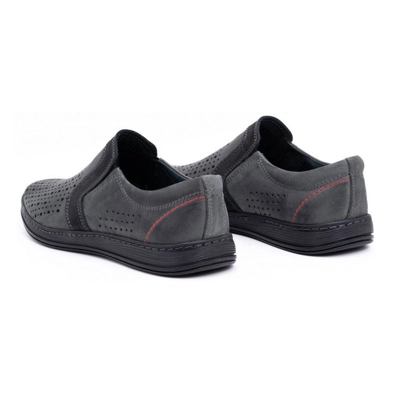 Olivier Zapatos mocasines hombre piel para verano 713MP gris 4