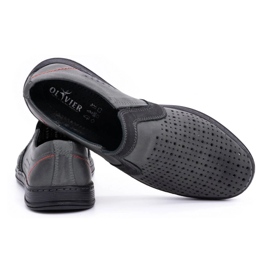 Olivier Zapatos mocasines hombre piel para verano 713MP gris 3