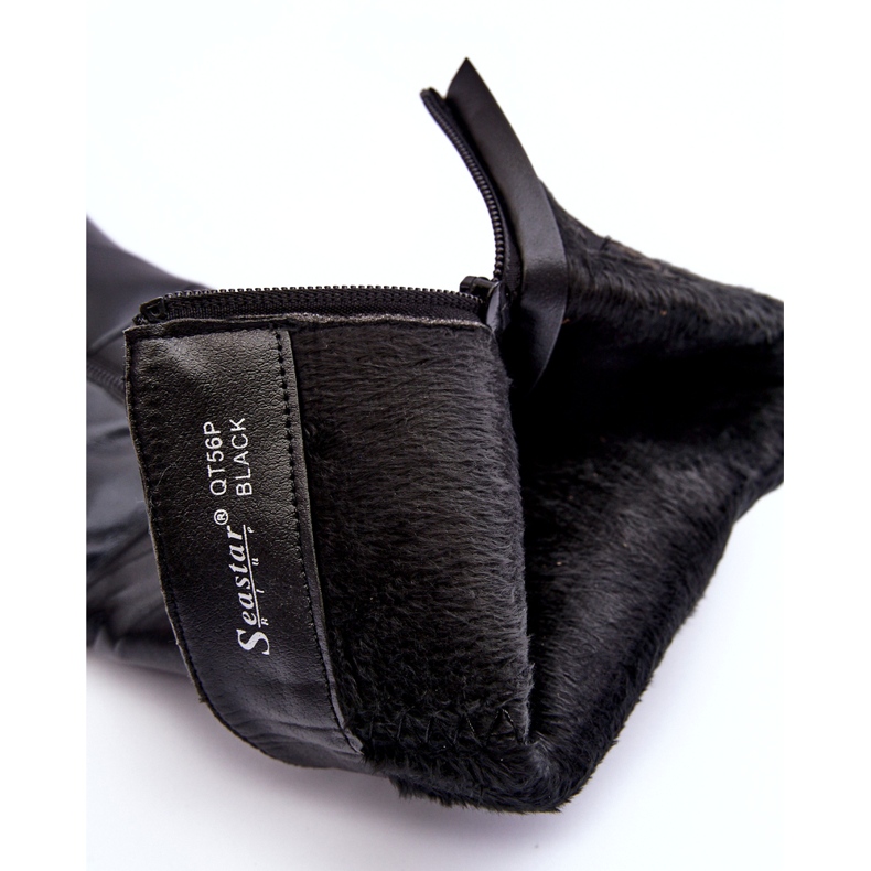 Botas de cuero con tacón alto por encima de la rodilla, Serpens negros 1