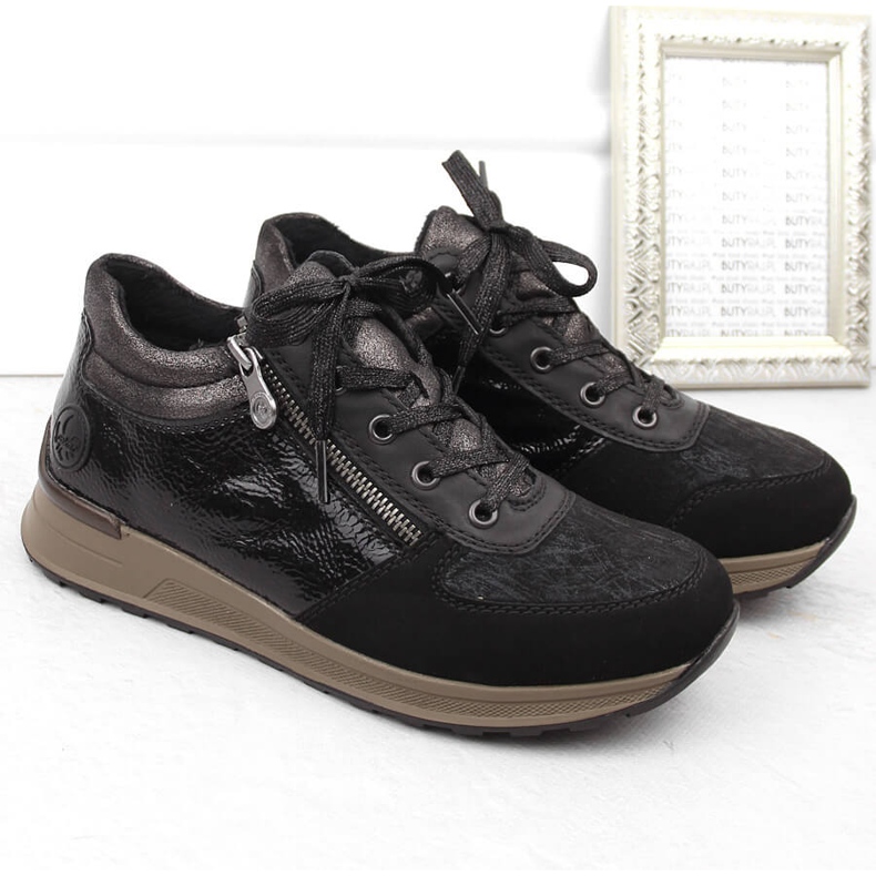 Zapatillas de mujer con aislamiento negro Rieker N1407-00 2
