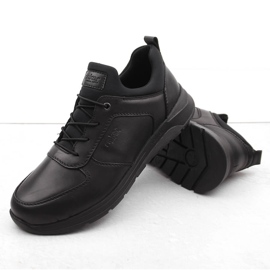 Zapatos slip-on de hombre cómodos de piel negros Rieker 39653-00 2