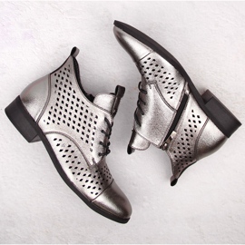 Botines mujer calados plateados Potocki SZ12091 plata 3