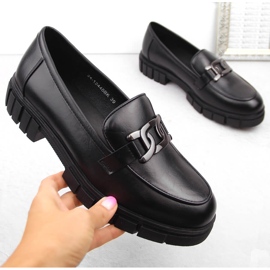 Mocasines de mujer con cadena, negro Potocki 12440 1 Mocasines de mujer con cadena, negro Potocki 12440 1