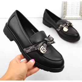 Mocasines de mujer con lazo, negro S.Barski HY42-331 1