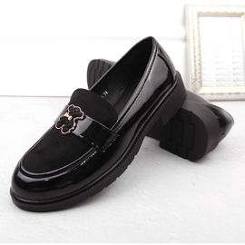 Mocasines de mujer con osito de peluche, negro S.Barski HY42-399A 3