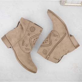 Botas mujer ante calado beige Jezzi MAM65-106 3