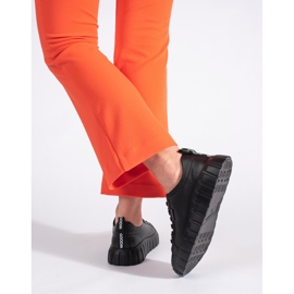 Zapatos de plataforma de cuero negro 2