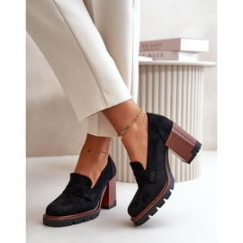 Zapatos de Mujer de Tacón Alto Confeccionados en Ante Ecológico Negro Vinceza 58105 7