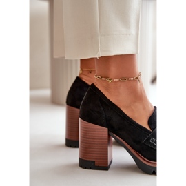 Zapatos de Mujer de Tacón Alto Confeccionados en Ante Ecológico Negro Vinceza 58105 8