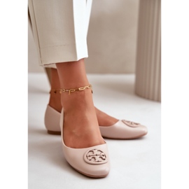 Bailarinas De Mujer Con Adorno De Piel Ecológica Rhodike Beige 4