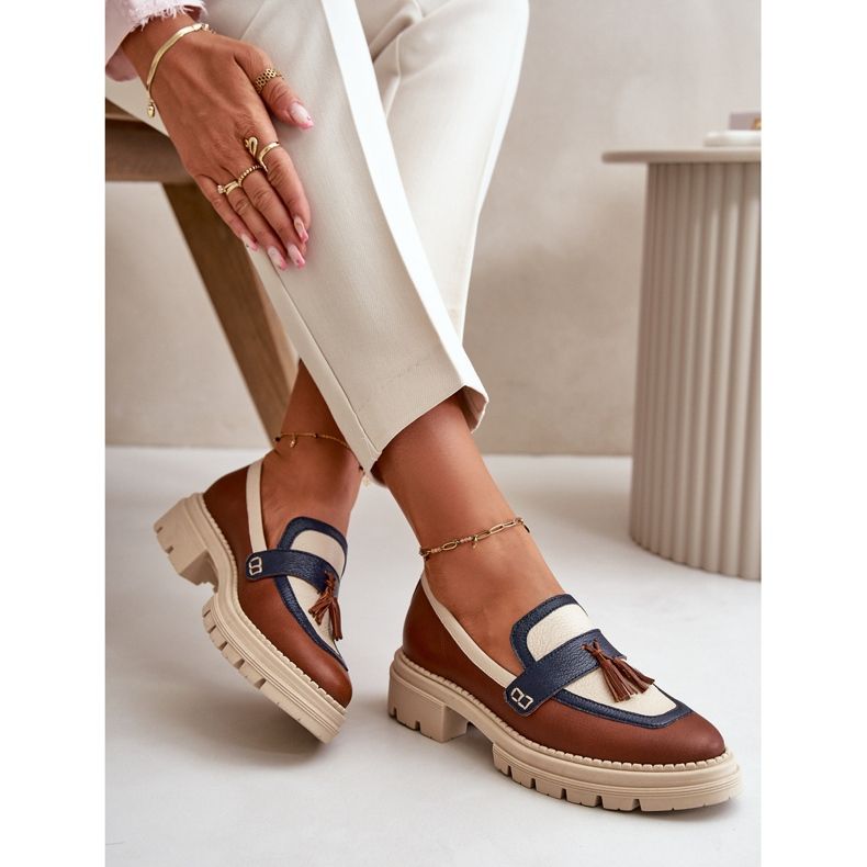 Mocasines Mujer Piel Marrón Laura Messi 2835 2