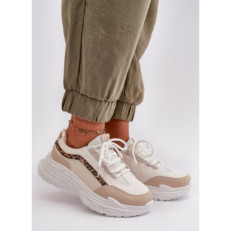 Zapatillas De Mujer Beige Zapatillas Deportivas Con Suela Gruesa Lerila 1