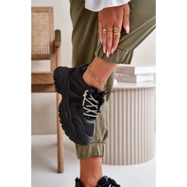 Zapatillas de mujer Relissa negras con suela maciza y cordones decorativos negro 6