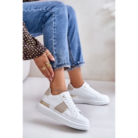 Zapatillas Deportivas De Mujer De Moda Con Plataforma Fabricadas En Piel Ecológica, Beige Nevisase blanco 3