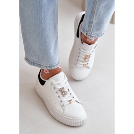 Zapatillas bajas de ecopiel con alfileres, blanco y negro Cillione 5