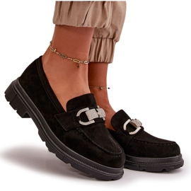 Mocasines De Mujer De Ante Ecológico Con Decoración, Glicina Negra negro 8
