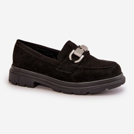 Mocasines De Mujer De Ante Ecológico Con Decoración, Glicina Negra negro 3