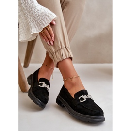 Mocasines De Mujer De Ante Ecológico Con Decoración, Glicina Negra negro 6