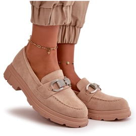 Mocasines Mujer Ante Ecológico Con Adorno, Glicina Beige 10