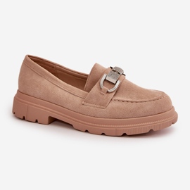 Mocasines Mujer Ante Ecológico Con Adorno, Glicina Beige 4