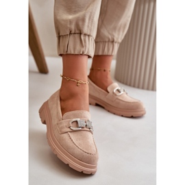 Mocasines Mujer Ante Ecológico Con Adorno, Glicina Beige 7