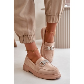Mocasines Mujer Ante Ecológico Con Adorno, Glicina Beige 8