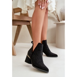 Botas de mujer decoradas de tacón alto con puntera puntiaguda, Fararia negra negro 2 Botas de mujer decoradas de tacón alto con puntera puntiaguda, Fararia negra negro 2