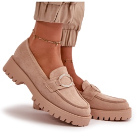 Mocasines Mujer Ante Ecológico Detalle Brillantes Beige Avellina 10