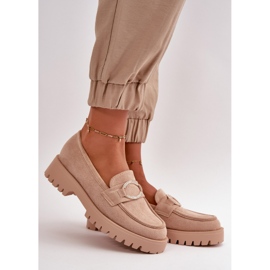 Mocasines Mujer Ante Ecológico Detalle Brillantes Beige Avellina 3