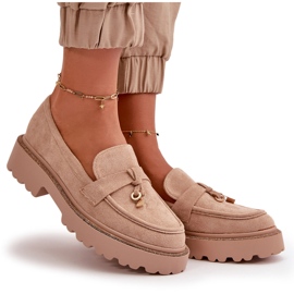 Mocasines Mujer Ante Ecológico Con Adorno Beige Verindalle 8