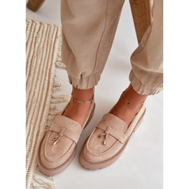 Mocasines Mujer Ante Ecológico Con Adorno Beige Verindalle 5
