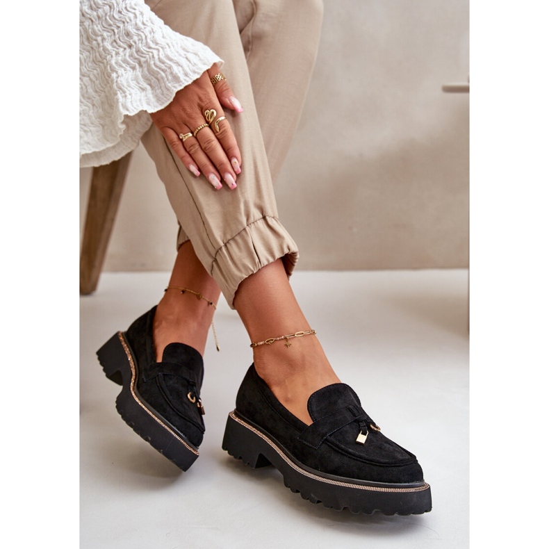 Mocasines Mujer Ante Ecológico Con Decoración Negro Verindalle 2