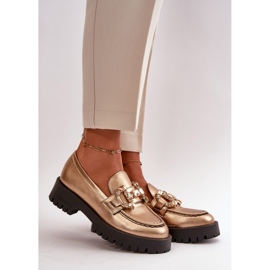 Mocasines Mujer Piel Con Adorno CheBello 4369 Dorado 1