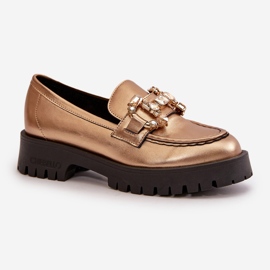 Mocasines Mujer Piel Con Adorno CheBello 4369 Dorado 3