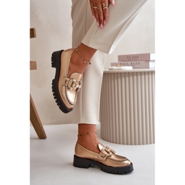 Mocasines Mujer Piel Con Adorno CheBello 4369 Dorado 4