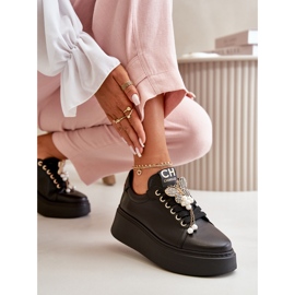 Deportivas Mujer Plataforma Piel Con Mariposa CheBello 4585 Negro 5