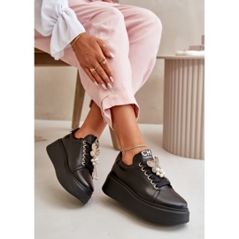 Deportivas Mujer Plataforma Piel Con Mariposa CheBello 4585 Negro 9