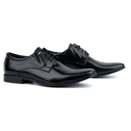 Olivier Zapatos formales de hombre en piel con cordones, elegantes 304LU, negro 3