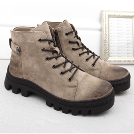 Botines caqui de mujer Potocki SZ12168 verde 2