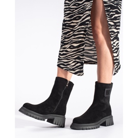 Botas negras de mujer con suela gruesa negro 2