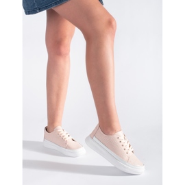 Deportivas rosas de piel calada de Sergio Leone 2