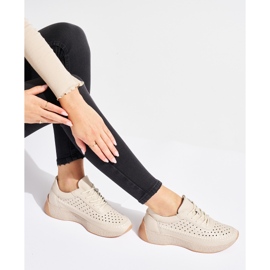 Sergio Leone Deportivas mujer piel beige 3
