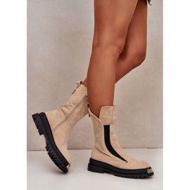 Botas planas aislantes de ante Beige Palimra 7