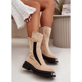 Botas planas aislantes de ante Beige Palimra 8