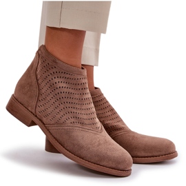 Botas de Mujer Caladas con Tacón Plano Marrón S.Barski HY42-076 10