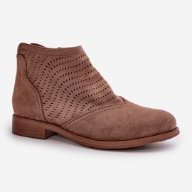 Botas de Mujer Caladas con Tacón Plano Marrón S.Barski HY42-076 4
