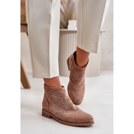 Botas de Mujer Caladas con Tacón Plano Marrón S.Barski HY42-076 5